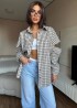 Рубашка клетка с рваными рукавами MIY-1059A549