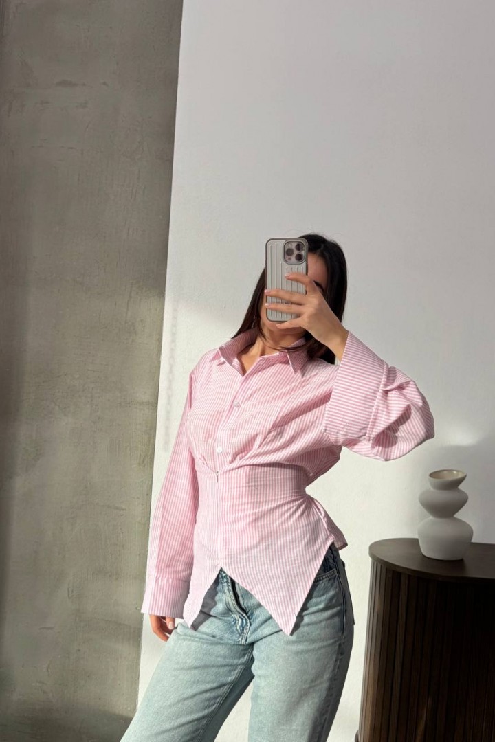 Корсетная рубашка в полоску ANM-438A580