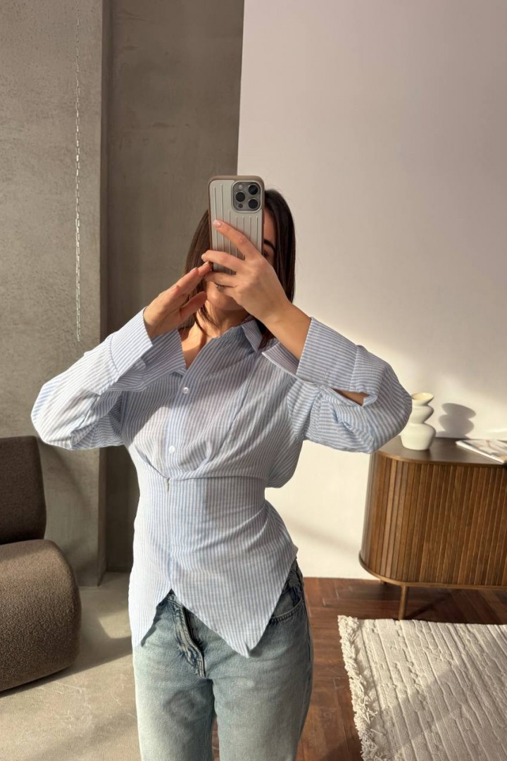 Корсетная рубашка в полоску ANM-438A580