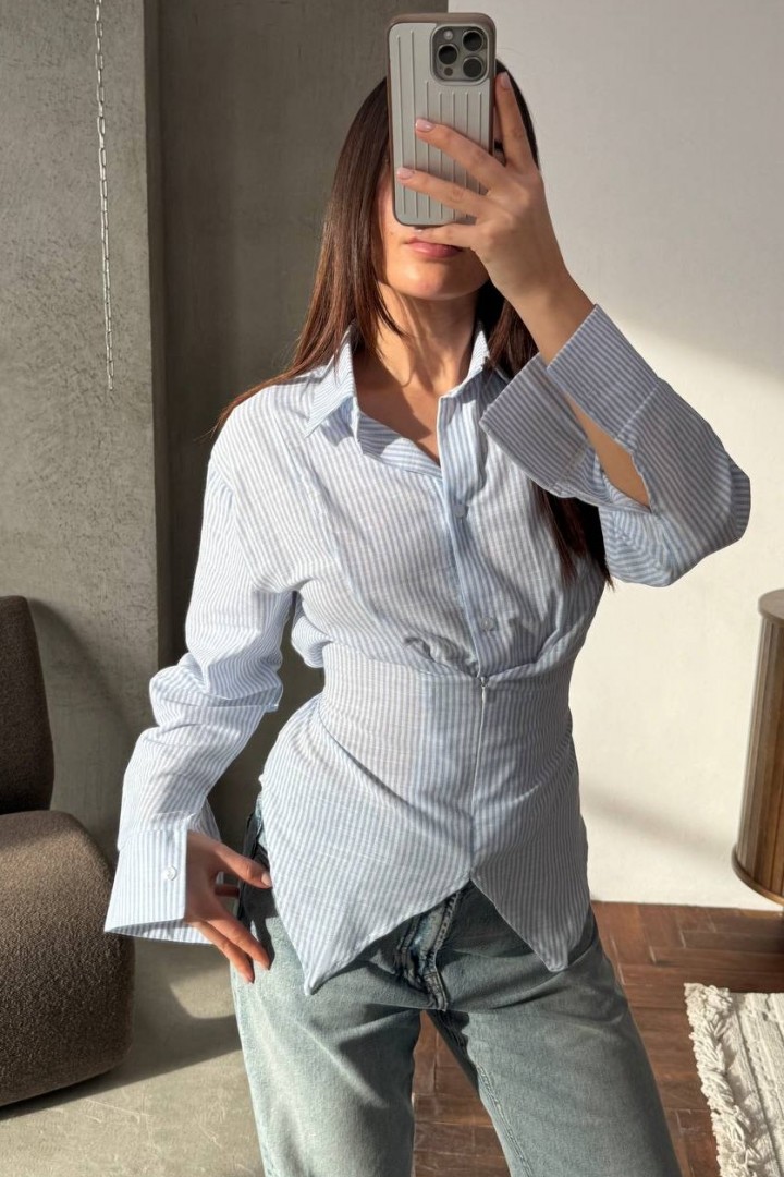 Корсетная рубашка в полоску ANM-438A580