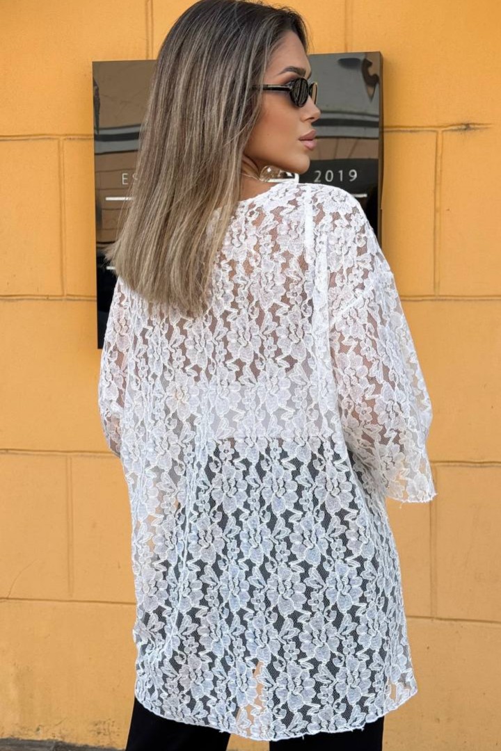 Футболка оверсайз з гепюру UNO-054A390