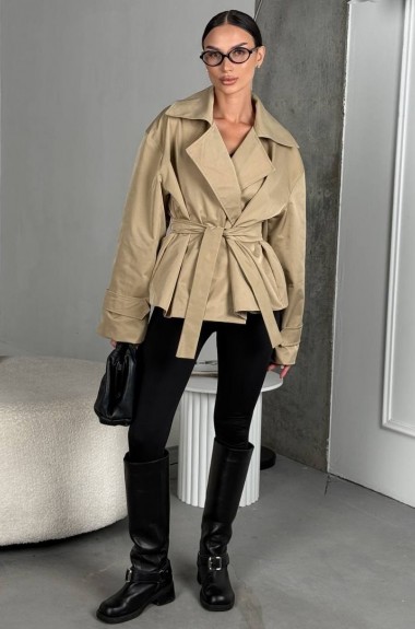 Стильний укорочений тренч UNO-077A1000