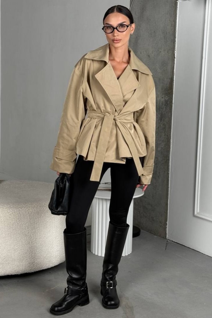 Стильный укороченный тренч UNO-077A1000