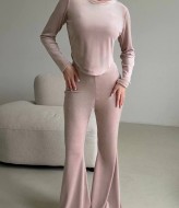 Велюровый костюм с брюками клеш UNO-085A750