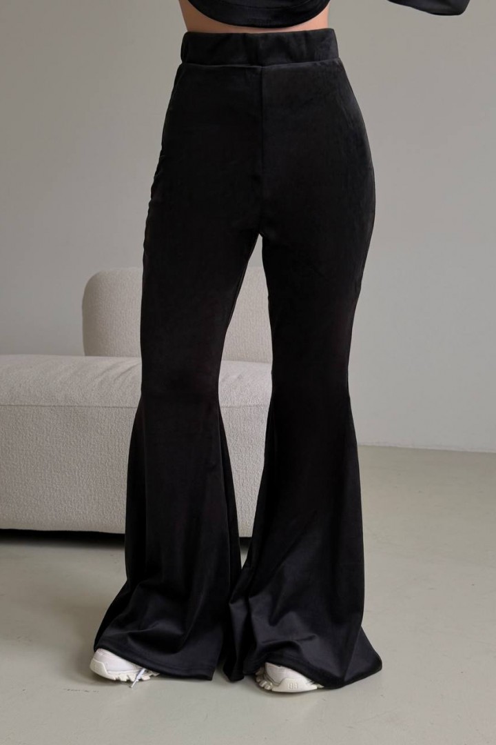 Велюровый костюм с брюками клеш UNO-085A750