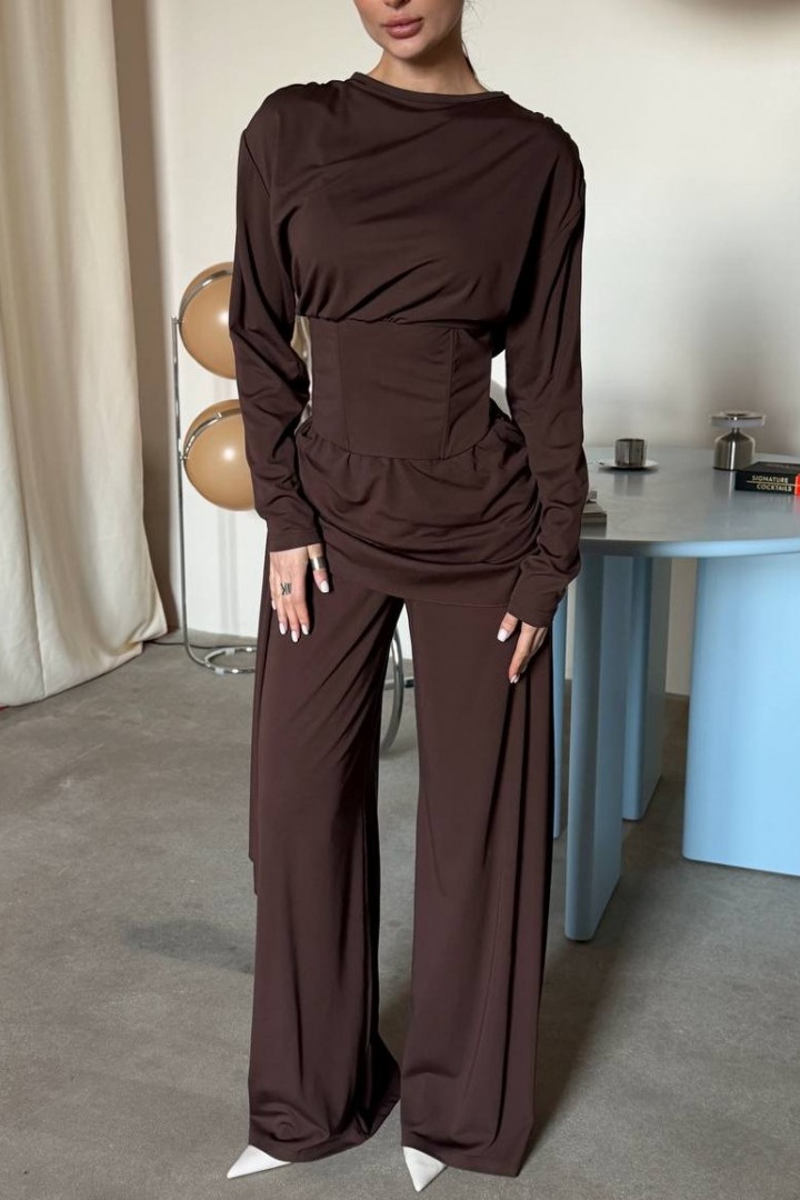 Нежный брючный костюм двойка UNO-087A950