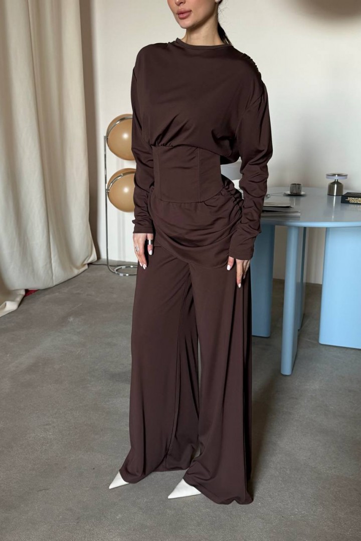 Нежный брючный костюм двойка UNO-087A950