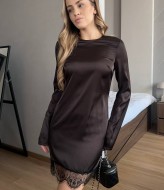 Шелковое платье с кружевом RAB-713A429