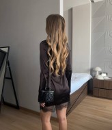 Шелковое платье с кружевом RAB-713A429