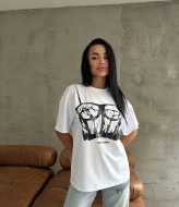 Футболка оверсайз с имитацией корсета ELZ-804A350