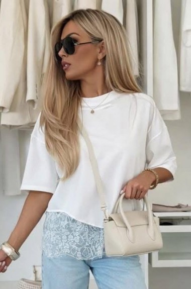 Футболка с кружевом AP-1138A570