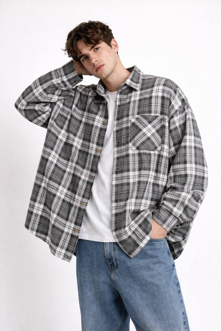 Клетка мужская рубашка EVD-1004A450