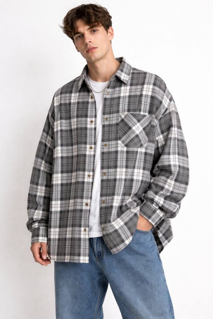 Клетка мужская рубашка EVD-1004A450