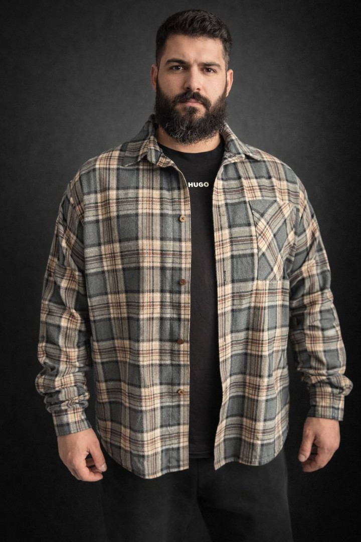 Клетка мужская рубашка EVD-1004A450