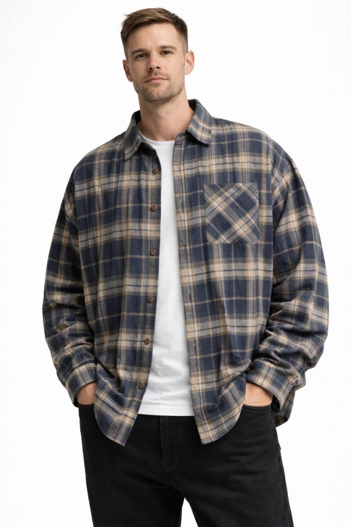 Клетка мужская рубашка EVD-1004A450