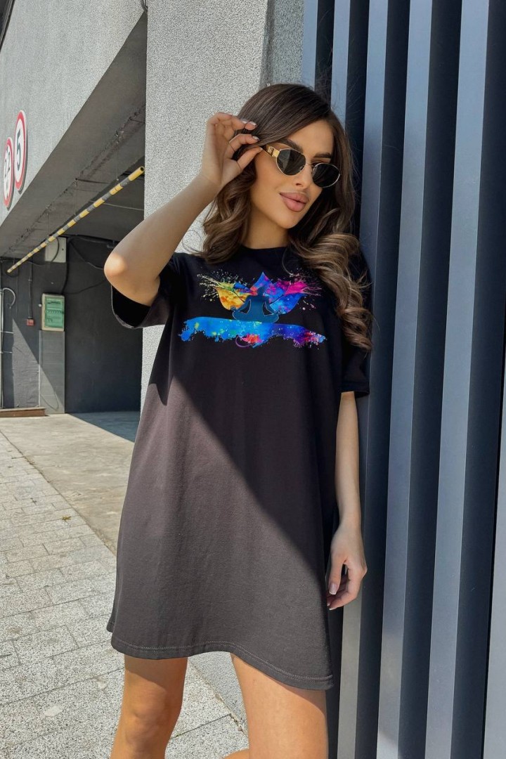 Сукня-футболка з яскравим накатом TS-0447A350