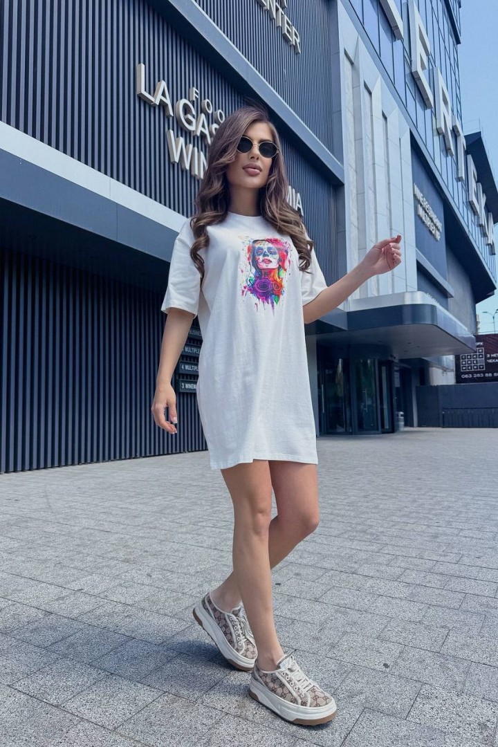 Сукня-футболка з яскравим накатом TS-0447A350