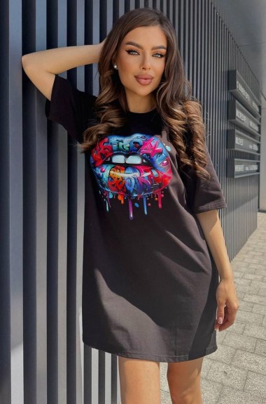 Сукня-футболка з яскравим накатом TS-0447A350