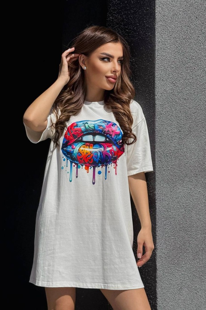 Сукня-футболка з яскравим накатом TS-0447A350