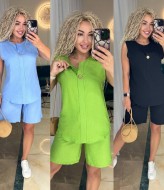 Льняной костюм с шортами женский EST-5646A400