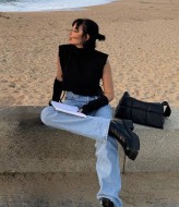 Короткий топ с рукавами LK-320A320