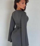 Женское платье в рубчик VOL-435A450