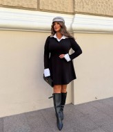 Платье с белым воротником и манжетами  MA-N2113A600