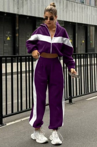 Женский спортивный костюм на молнии CUR-1022A880 Женский спортивный костюм на молнии CUR-1022A880