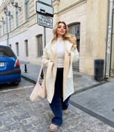 Стеганое пальто на запах  DOL-331A750