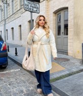 Стеганое пальто на запах  DOL-331A750