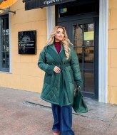 Стеганое пальто на запах  DOL-331A750