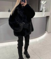 Эко шуба с поясом  ANN-615A2000 Эко шуба с поясом  ANN-615A2000