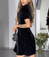 Черное бархатное платье  JAC-741A440