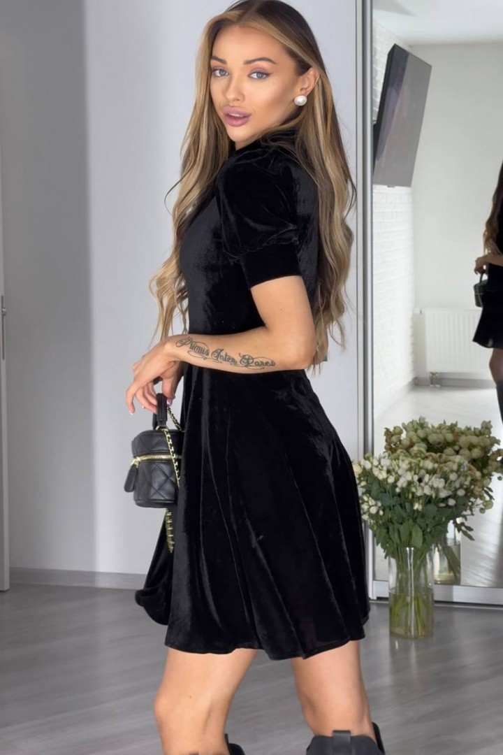 Черное бархатное платье  JAC-741A440