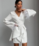 Сукня на запах з пірʼями MOK-644A720