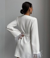 Сукня на запах з пірʼями MOK-644A720