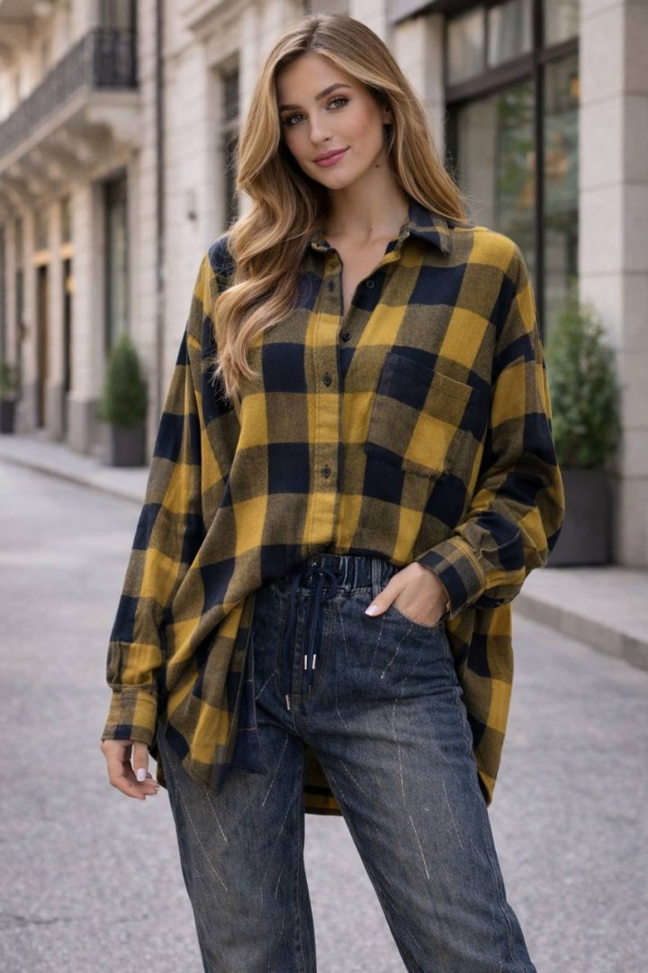 Вільна сорочка в клітину STC-243A499