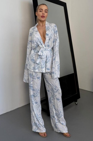 Женский льняной брючный костюм ANB-490A700