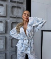 Женский льняной брючный костюм ANB-490A700