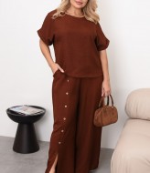 Льняной брючный костюм женский  NA-287A790