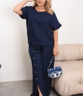 Льняной брючный костюм женский  NA-287A790