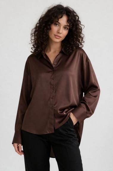 Элегантная шелковая рубашка MIK-8079A520 Элегантная шелковая рубашка MIK-8079A520