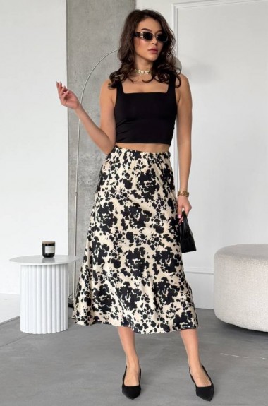 Принтованная шелковая юбка UNO-036.1A400