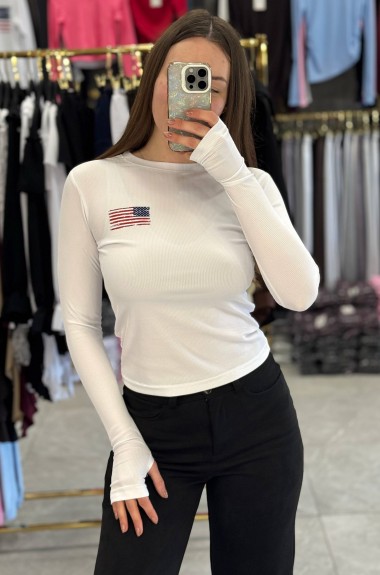 Стильный лонгслив  MIK-4271A230