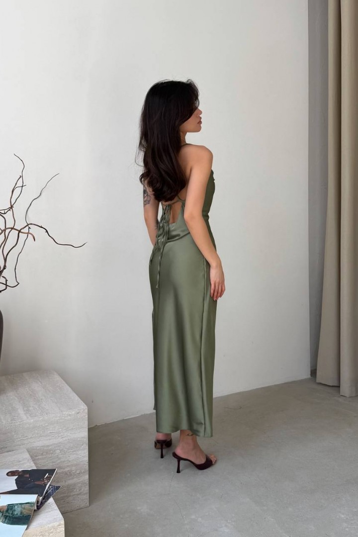 Шелковое платье на бретельках MUS-069A450