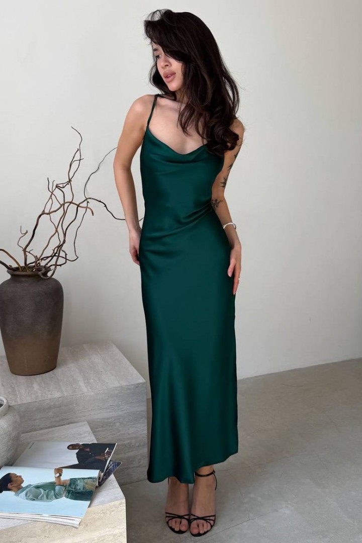 Шелковое платье на бретельках MUS-069A450