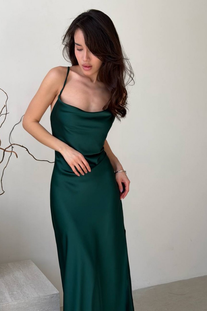 Шелковое платье на бретельках MUS-069A450