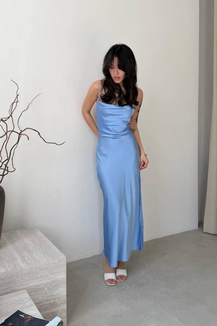 Шелковое платье на бретельках MUS-069A450