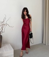 Шелковое платье на бретельках MUS-069A450