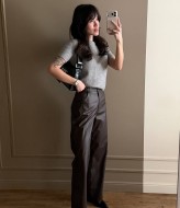 Кожаные брюки женские  MUS-147A480